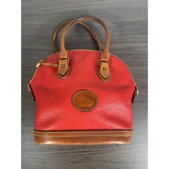 Vintage‎ Dooney & Bourke all weather leather satchel bag red pebbled leather - Picture 2 of 16